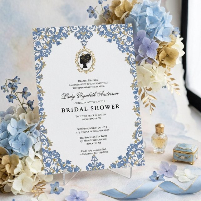 Convites Chuva de noiva floral da era Regência (Criador carregado)
