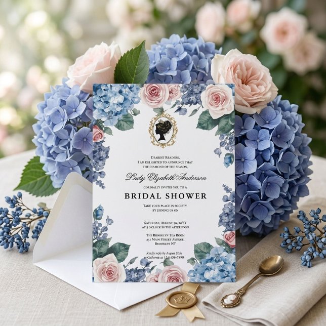 Convites Chuva de noiva floral da era Regência (Criador carregado)