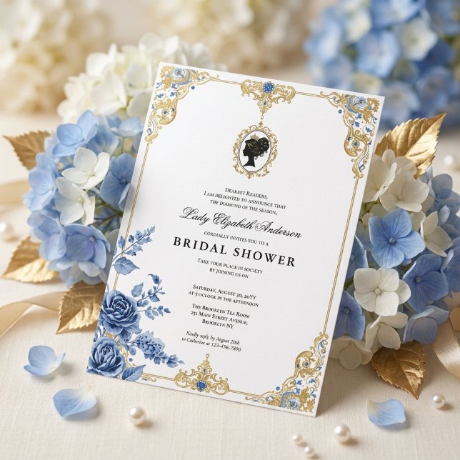Convites Chuva de noiva floral da era Regência (Criador carregado)