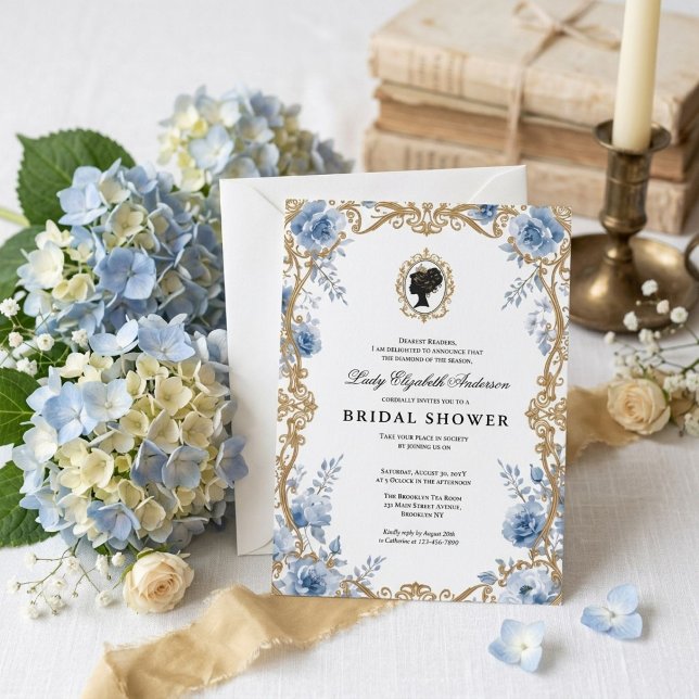 Convites Chuva de noiva floral da era Regência (Criador carregado)