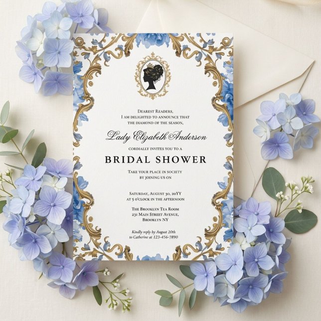 Convites Chuva de noiva floral da era Regência (Criador carregado)