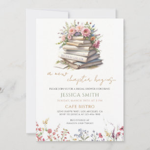 Convites Chuva de Noiva Floral de Livro
