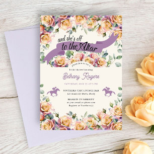 Convites Chuva de Noiva Floral Derby Rosas Roxas e Amarelas