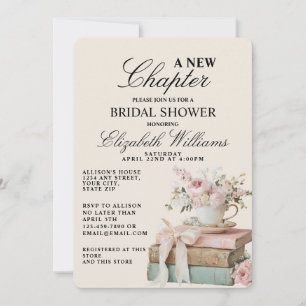 Convites Chuva de Noiva Floral Elegante Um Novo Capítulo 