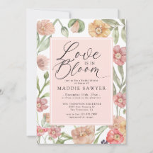 Chuva de Noiva Floral em Aquarela Rosa Elegante