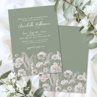 Chuva de Noiva Floral em Verde Salvia Boho