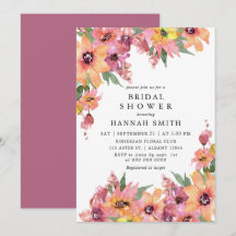 Chuva de Noiva Floral Feminina em Aquarela Jardim