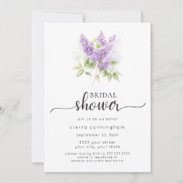 Convites Chuva de Noiva Floral Lilás Roxo