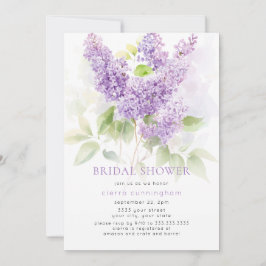 Convites Chuva de Noiva Floral Lilás Roxo Aquarela