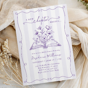 Convites Chuva de Noiva Floral Listrada de Lavanda