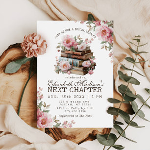 Convites Chuva de Noiva Floral Livro O Próximo Capítulo