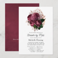 Chuva de Noiva Floral Marsala e Dourado Rosa pelo