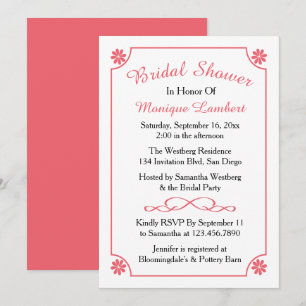 Convites Chuva de Noiva Floral Retro Rosa Casamento Flor