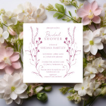 Chuva de Noiva Floral Rosa Desenhada à Mão Românti
