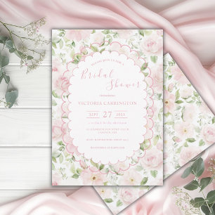 Convites Chuva de Noiva Floral Rosa Vintage