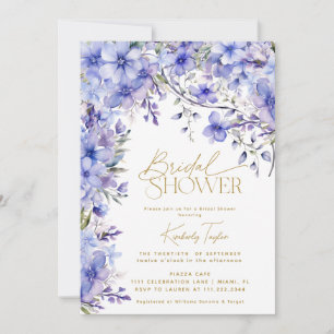 Convites Chuva de Noiva Floral Roxa Periwinkle Lavanda