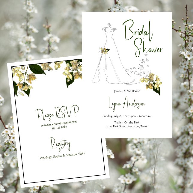 Convites Chuva de Noiva Floral Suave de Verão (Bridal Shower Soft Summer Floral Invitation)