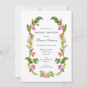 Convites Chuva de noiva floral tropical
