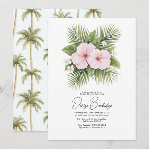 Convites Chuva de Noiva Floral Tropical Chic Costeira