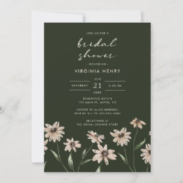 Convites Chuva de Noiva Floral Verde Elegante