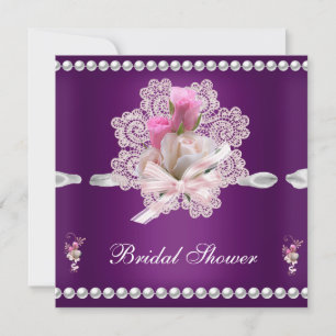Convites Chuva de Noiva Flores Rosa Plumoso Casamento