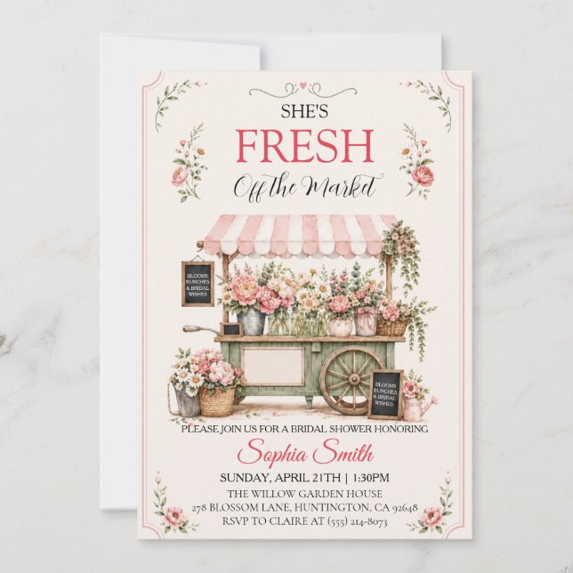 Convites Chuva de Noiva Fresh Off the Market (Frente)