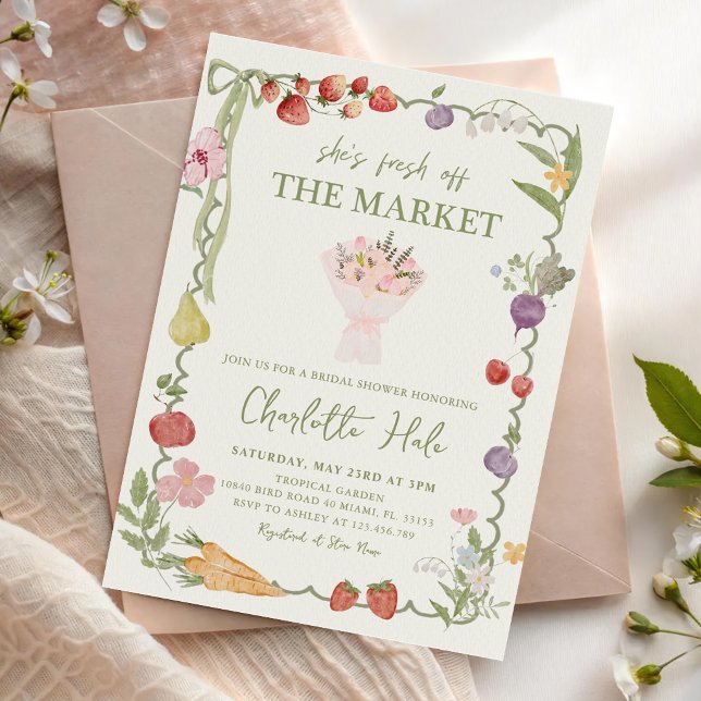 Convites Chuva de Noiva Fresh Off the Market (Criador carregado)