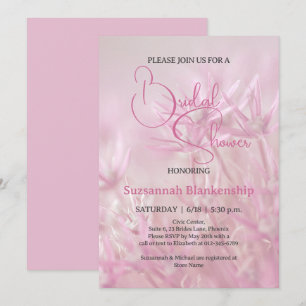 Convites Chuva de Noiva Fundo Floral Rosa Pastel