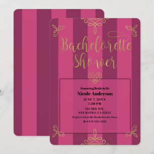 Convites Chuva de Noiva Glam Moderno Roxo e Dourado