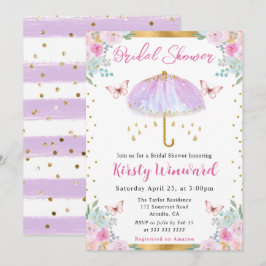 Convites Chuva de Noiva Guarda-Chuva de Primavera Roxo Aqua