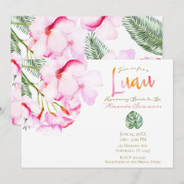 Convites Chuva de Noiva Havaiana Rosa Verde Oásis Tropical