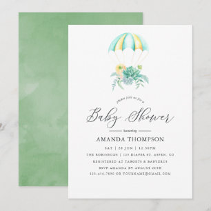 Convites Chuva de Noiva Infantil com Buquê Floral