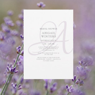 Convites Chuva de Noiva Inicial Lavanda Elegante