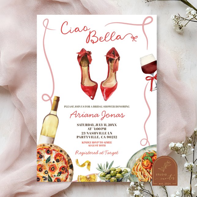 Convites Chuva de Noiva Italiana Ciao Bella  (Criador carregado)