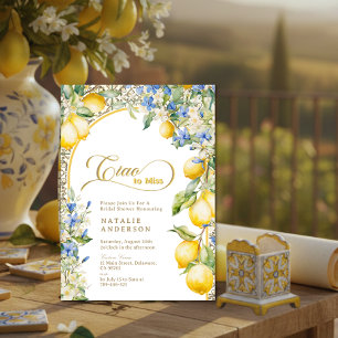 Convites Chuva de Noiva Italiana Floral Limão Ciao To Miss