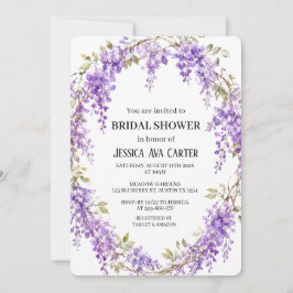 Convites Chuva de Noiva Jardim Floral de Wisteria Roxa