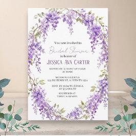 Convites Chuva de Noiva Jardim Floral de Wisteria Roxa