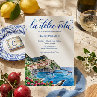 Convites Chuva de Noiva La Dolce Vita Italiana em Aquarela