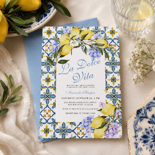 Convites Chuva de Noiva La Dolce Vita Limão Itália Azulejos