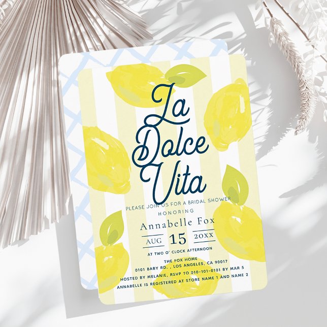 Convites Chuva de Noiva La Dolce Vita Pintada à Mão com Lim (Criador carregado)