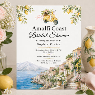 Convites Chuva de Noiva Limão Costa Amalfi Italiana