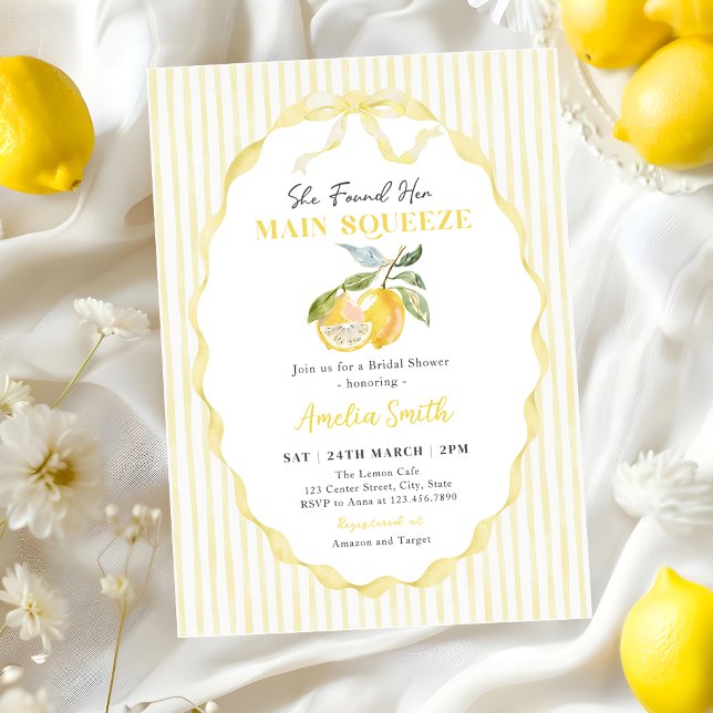 Convites Chuva de Noiva Listras de Limão Cítrico (Criador carregado)