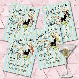 Convites Chuva de Noiva Martini Cowgirls e Coquetéis
