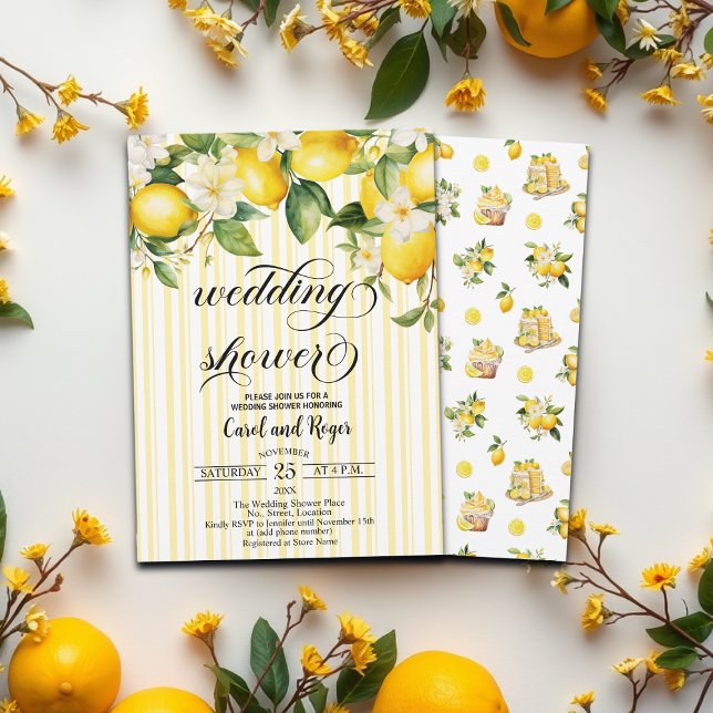 Convites Chuva de Noiva Mediterrânea de Verão com Ramo de L (Criador carregado)