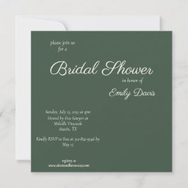 Convites Chuva de Noiva Minimal Script Highland Musgo Verde