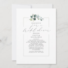 Convites Chuva de Noiva Minimalista Folhagem Elegante Rota