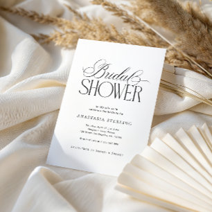 Convites Chuva de Noiva Minimalista Luxo Preto e Branco