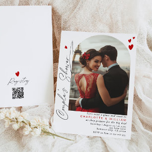 Convites Chuva de noiva moderna simples para casais