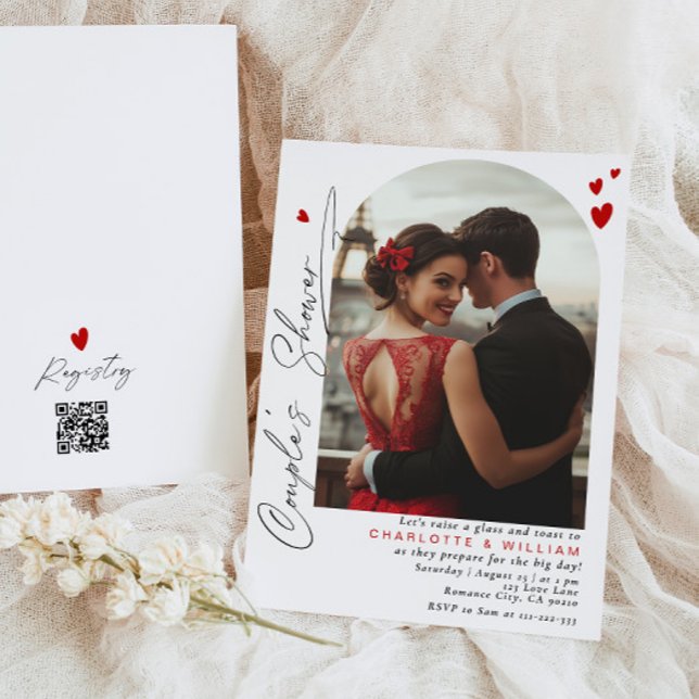 Convites Chuva de noiva moderna simples para casais (Criador carregado)