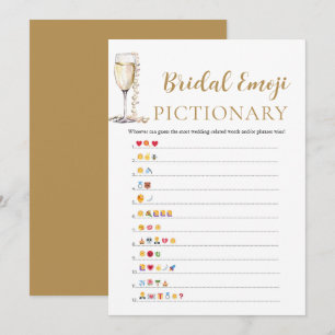 Convites Chuva de Noiva Pérolas & Prosecco Emoji Pictionary